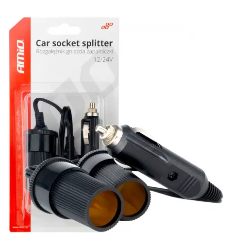 12V 24V automobilio žiebtuvėlio lizdo skirstytuvas AMIO-03801