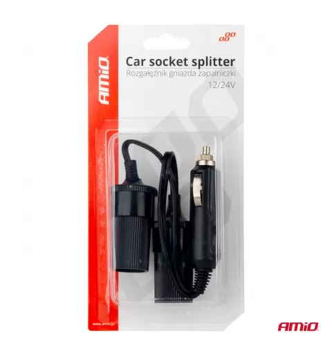 12V 24V automobilio žiebtuvėlio lizdo skirstytuvas AMIO-03801