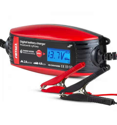 AMiO akumuliatoriaus skaitmeninis įkroviklis 6V/12V - 2A/4A - DVL DBC-4A