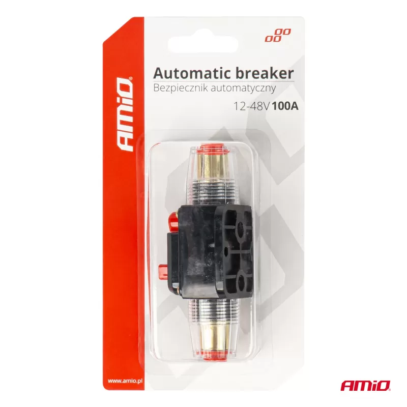 Automatinis automobilio saugiklis, grandinės pertraukiklis 12-48V 100A AMIO-03821