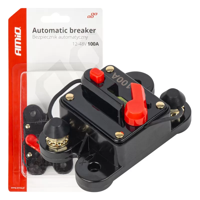 Automatinis automobilio saugiklis, grandinės pertraukiklis 12-48V 100A AMIO-03828