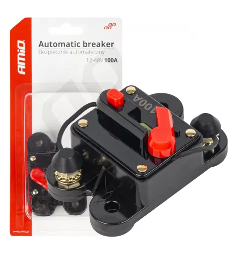 Automatinis automobilio saugiklis, grandinės pertraukiklis 12-48V 100A AMIO-03828