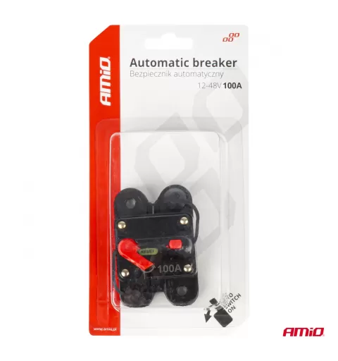 Automatinis automobilio saugiklis, grandinės pertraukiklis 12-48V 100A AMIO-03828