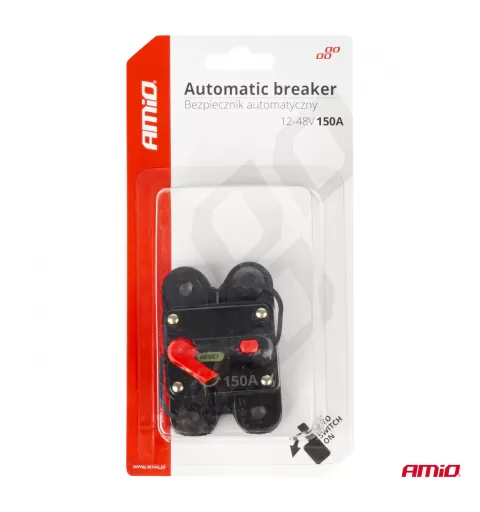 Automatinis automobilio saugiklis, grandinės pertraukiklis 12-48V 150A AMIO-03829