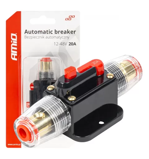 Automatinis automobilio saugiklis, grandinės pertraukiklis 12-48V 20A AMIO-03815