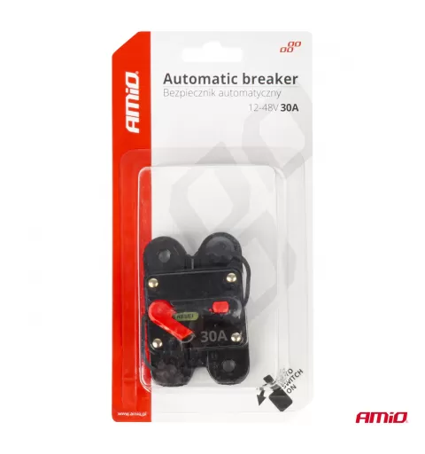 Automatinis automobilio saugiklis, grandinės pertraukiklis 12-48V 30A AMIO-03824
