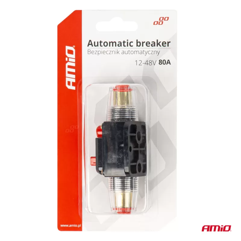 Automatinis automobilio saugiklis, grandinės pertraukiklis 12-48V 80A AMIO-03820