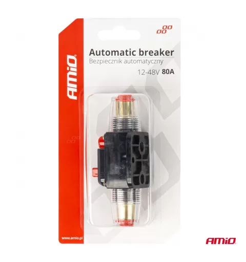 Automatinis automobilio saugiklis, grandinės pertraukiklis 12-48V 80A AMIO-03820