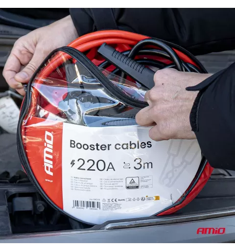 Užvedimo laidai 220A 3m TÜV AMIO-04593