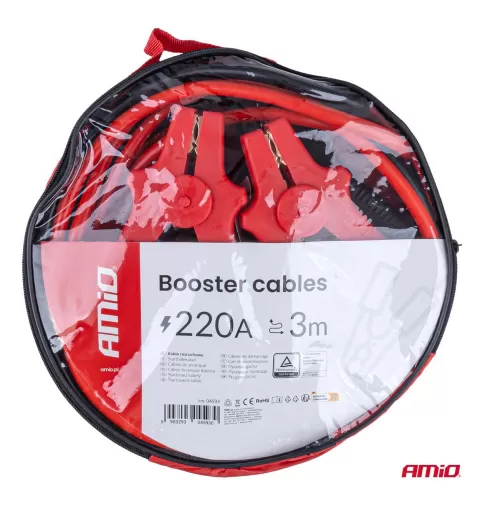 Užvedimo laidai 220A 3m TÜV AMIO-04593