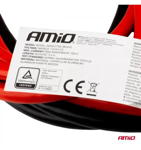 Užvedimo laidai 350A 3,5m TÜV AMIO-04594