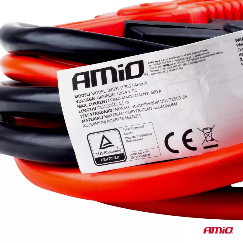 Užvedimo laidai 480A 4,5m TÜV AMIO-04595