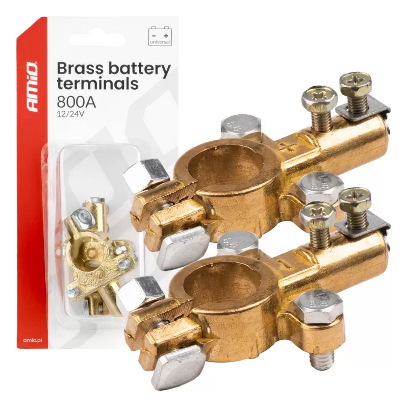Žalvariniai akumuliatoriaus gnybtai 800AMP, 2 vnt. AMIO-04390