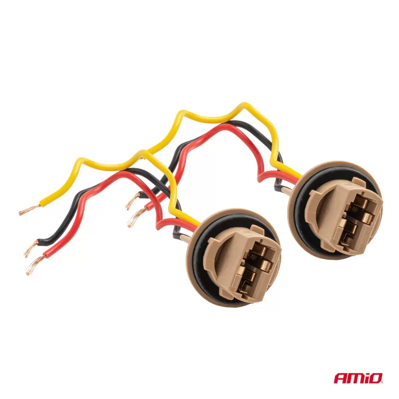 Lemputės lizdas T20 LED 12V W21/5W WY21/5W W3x16q 7443, 2 vnt. AMIO-04834