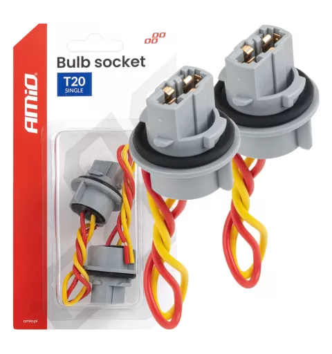 Lemputės lizdas T20 LED 12V W21W WY21W W3x16d 7440 T20, 2 vnt. AMIO-04833