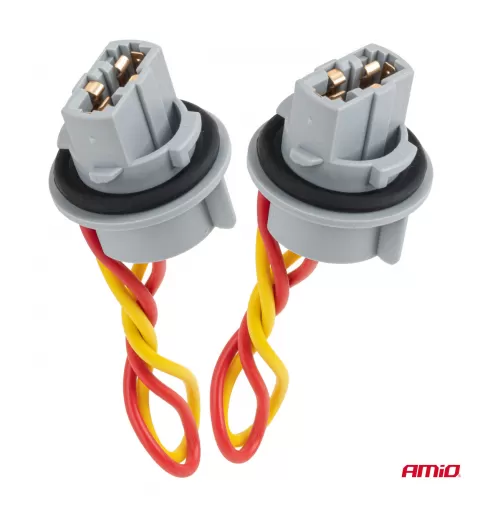 Lemputės lizdas T20 LED 12V W21W WY21W W3x16d 7440 T20, 2 vnt. AMIO-04833