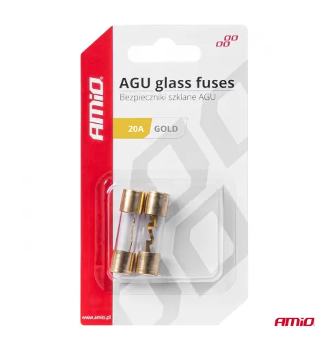 Automobilio AGU stiklo saugikliai 20A AMIO-03483