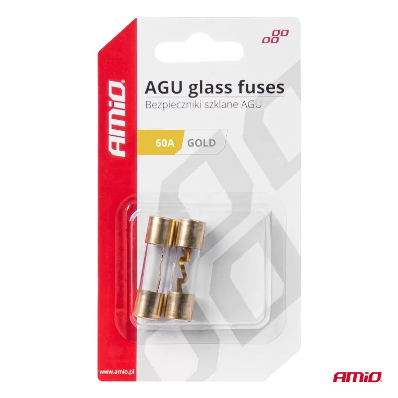 Automobilio AGU stiklo saugikliai 60A AMIO-03487