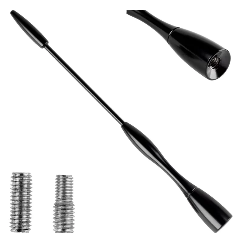 Automobilio antenos aliuminio stiebas 16 cm, 5/6mm adapteris, ANTM04 AMIO-01052