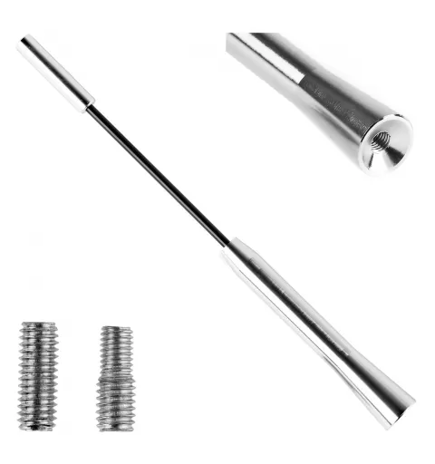 Automobilio antenos stiebas 20 cm, 5/6mm adapteris, ANTM05 AMIO-01294