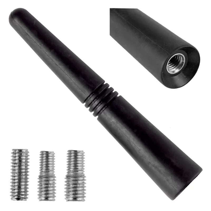 Automobilio antenos stiebas 9 cm su 3 adapteriais 5/6/7mm ANTM09 AMIO-01509
