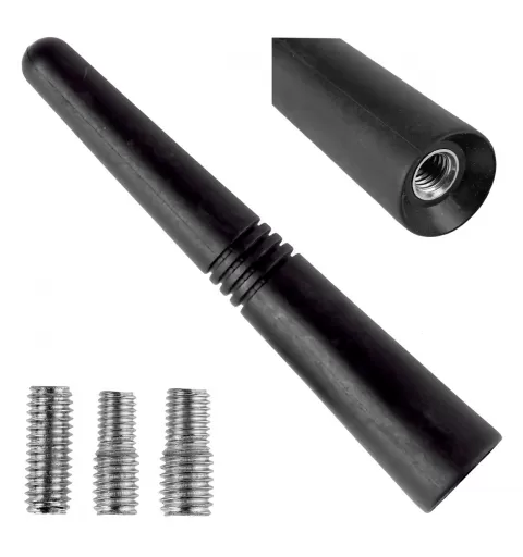 Automobilio antenos stiebas 9 cm su 3 adapteriais 5/6/7mm ANTM09 AMIO-01509