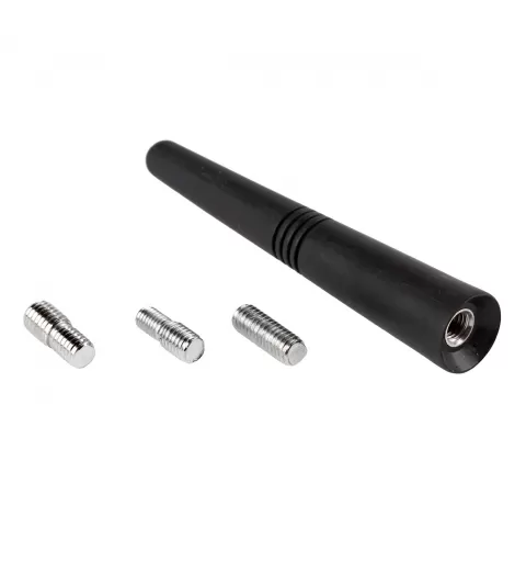 Automobilio antenos stiebas 9 cm su 3 adapteriais 5/6/7mm ANTM09 AMIO-01509