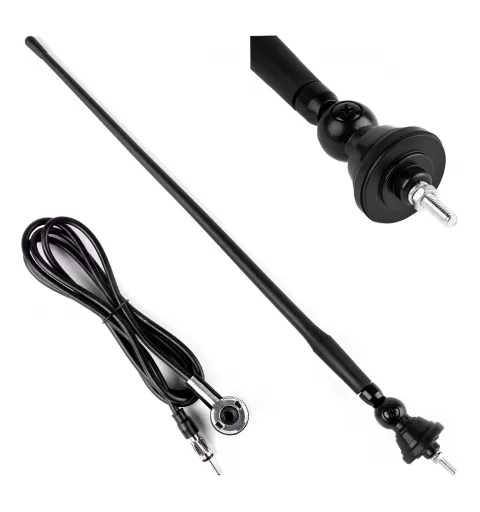 Automobilio guminė antena 34cm, 5mm adapteris, ANT02