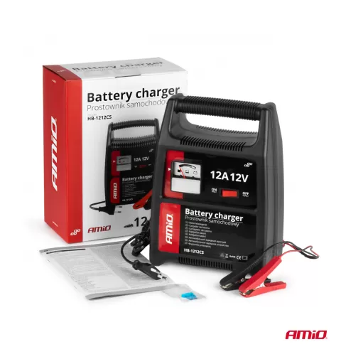 Automobilio akumuliatoriaus įkroviklis 12A, 12V AMiO SBC-12A