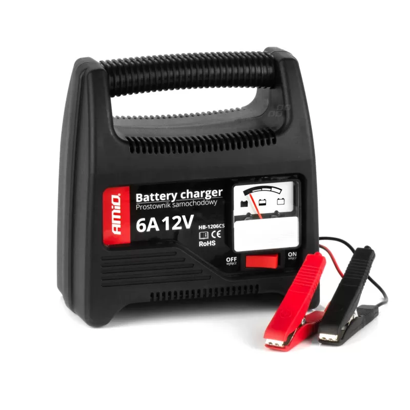Automobilio akumuliatoriaus įkroviklis 6A, 12V AMiO SBC-6A
