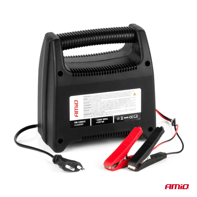 Automobilio akumuliatoriaus įkroviklis 6A, 12V AMiO SBC-6A