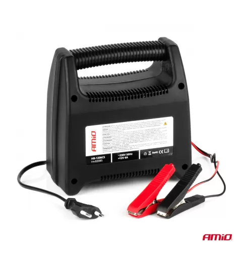 Automobilio akumuliatoriaus įkroviklis 6A, 12V AMiO SBC-6A