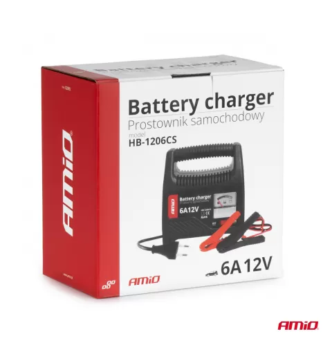 Automobilio akumuliatoriaus įkroviklis 6A, 12V AMiO SBC-6A
