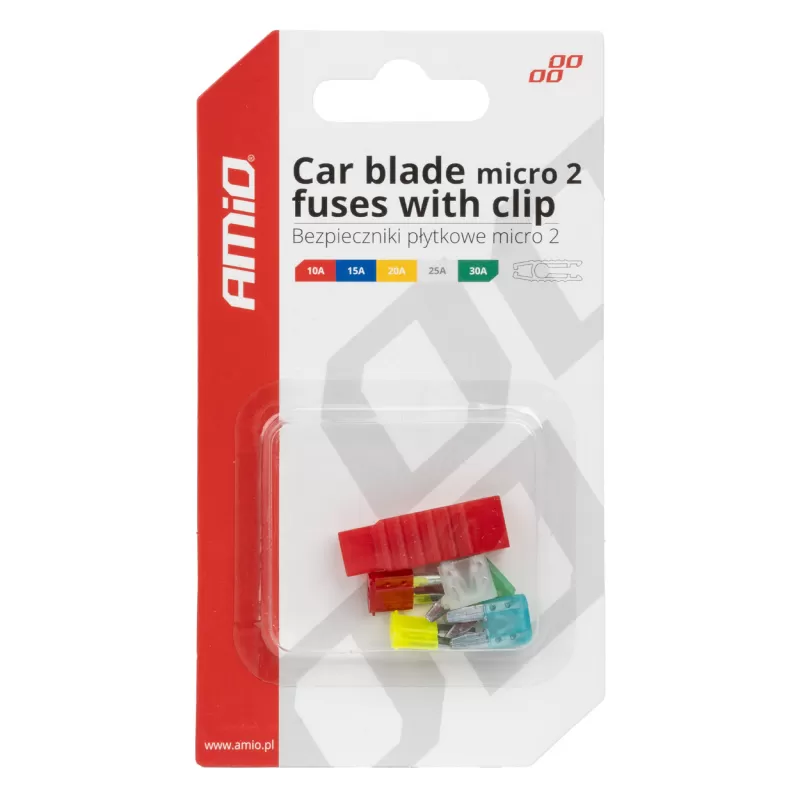 Automobilio peiliuko tipo micro2 saugikliai MIX AMIO-03379