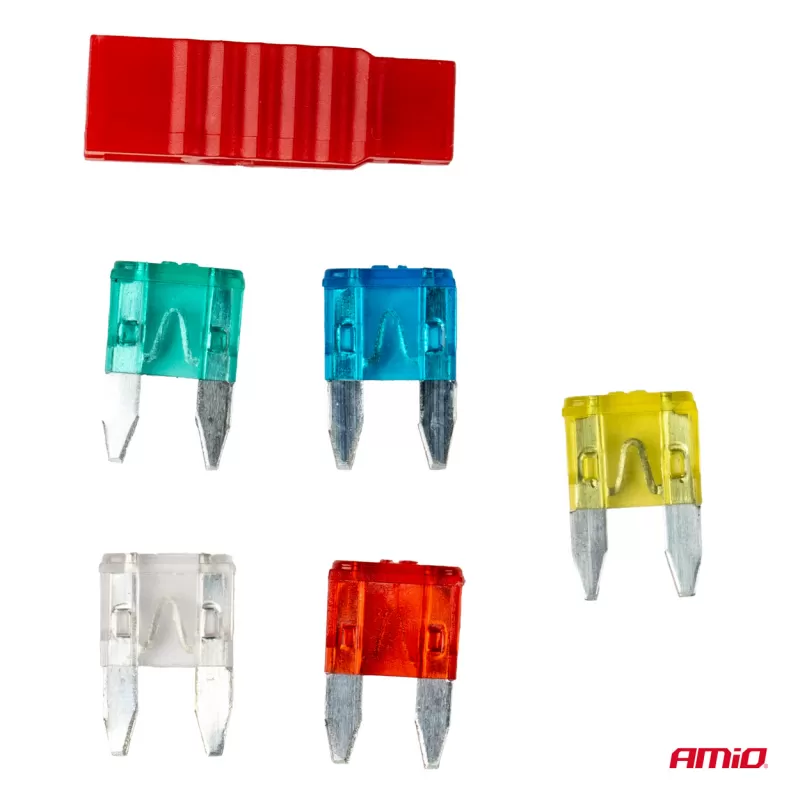 Automobilio peiliuko tipo mini saugikliai MIX AMIO-03378