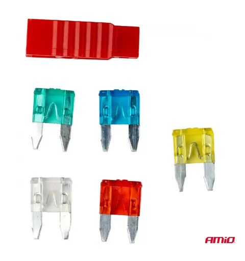 Automobilio peiliuko tipo mini saugikliai MIX AMIO-03378