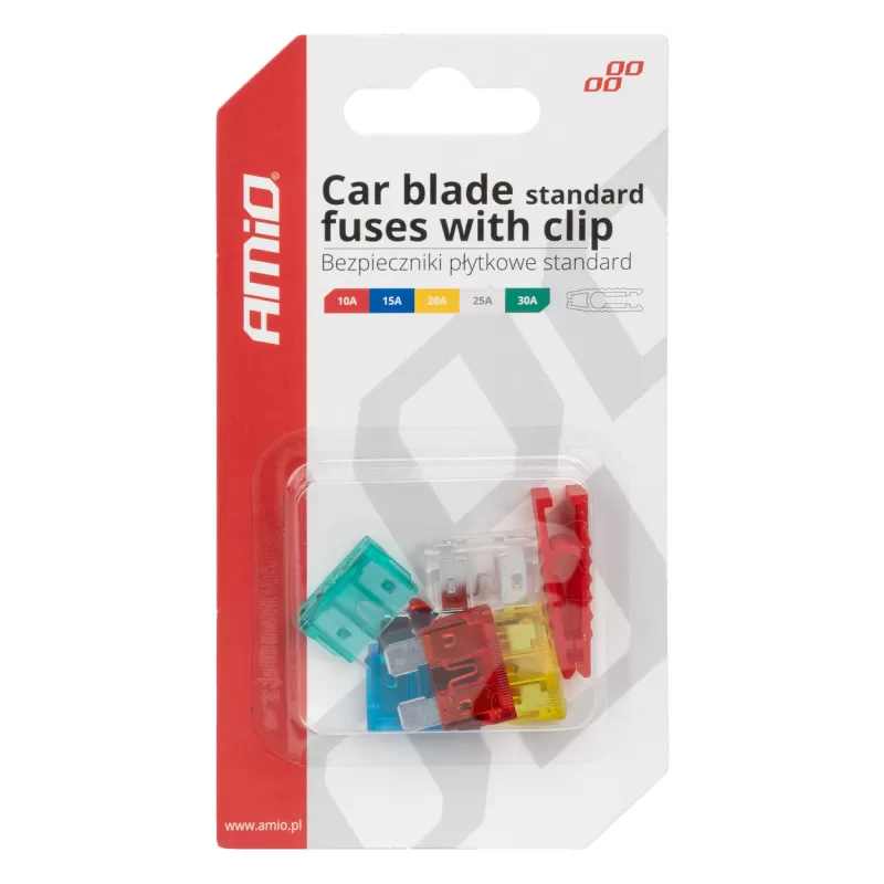 Automobilio peiliuko tipo standartiniai saugikliai MIX AMIO-03380