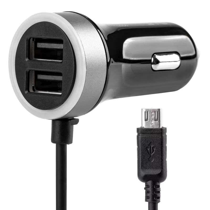 Automobilinis įkroviklis PCH PRO-01 microUSB+2xUSB 2.4A 12/24V