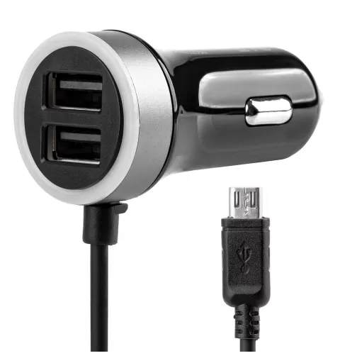 Automobilinis įkroviklis PCH PRO-01 microUSB+2xUSB 2.4A 12/24V