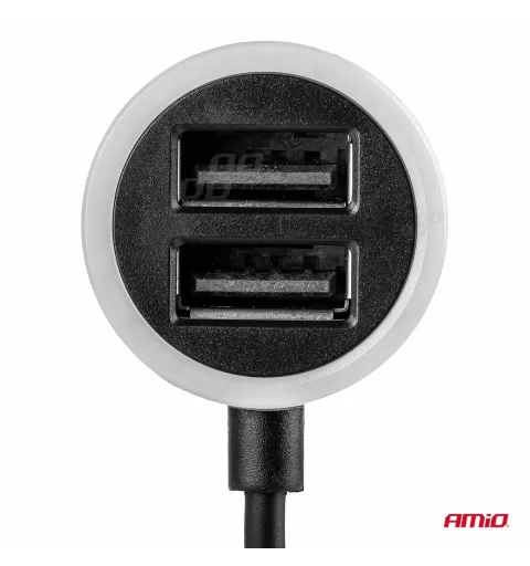 Automobilinis įkroviklis PCH PRO-01 microUSB+2xUSB 2.4A 12/24V
