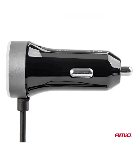 Automobilinis įkroviklis PCH PRO-01 microUSB+2xUSB 2.4A 12/24V