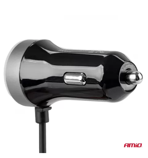 Automobilinis įkroviklis PCH PRO-01 microUSB+2xUSB 2.4A 12/24V