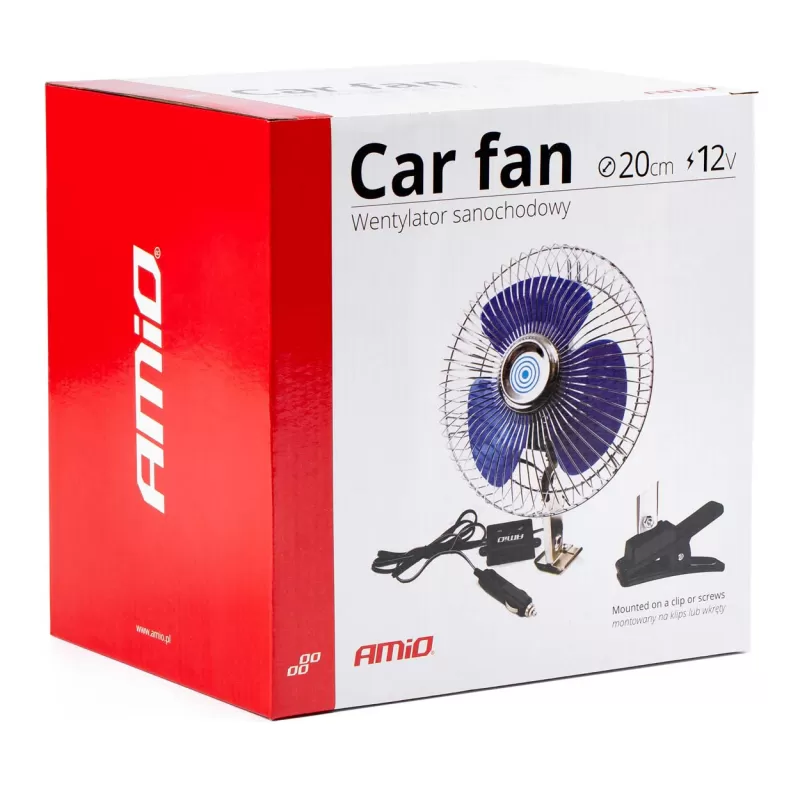 Metalinis automobilinis ventiliatorius su tvirtinimo varžtu ir spaustuku CFAN-15 +12V