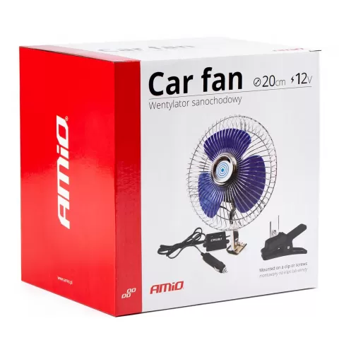 Metalinis automobilinis ventiliatorius su tvirtinimo varžtu ir spaustuku CFAN-15 +12V