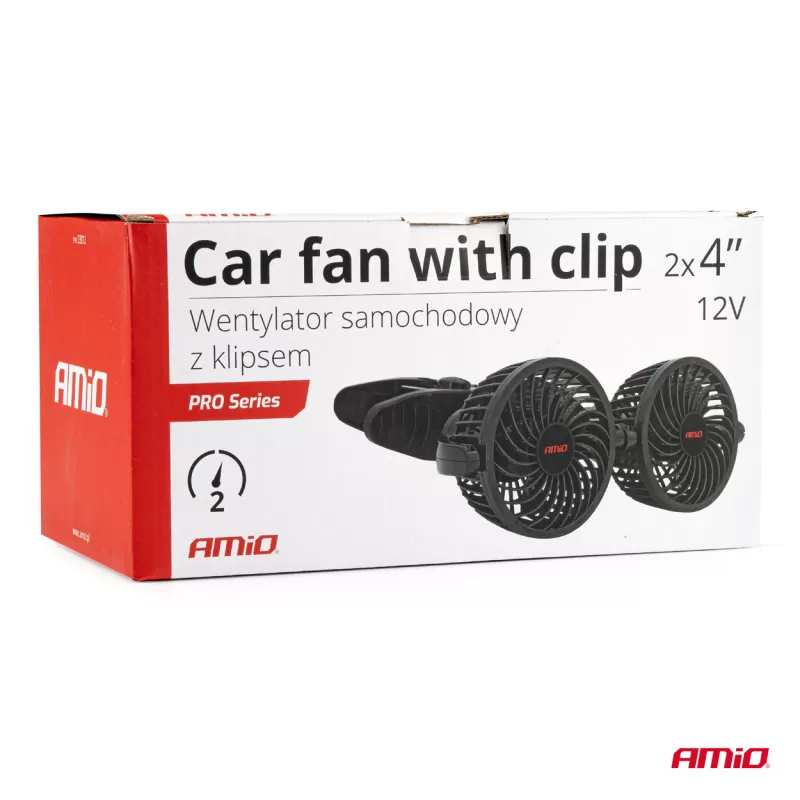 Automobilinis ventiliatorius su spaustuku 2x4" 12V