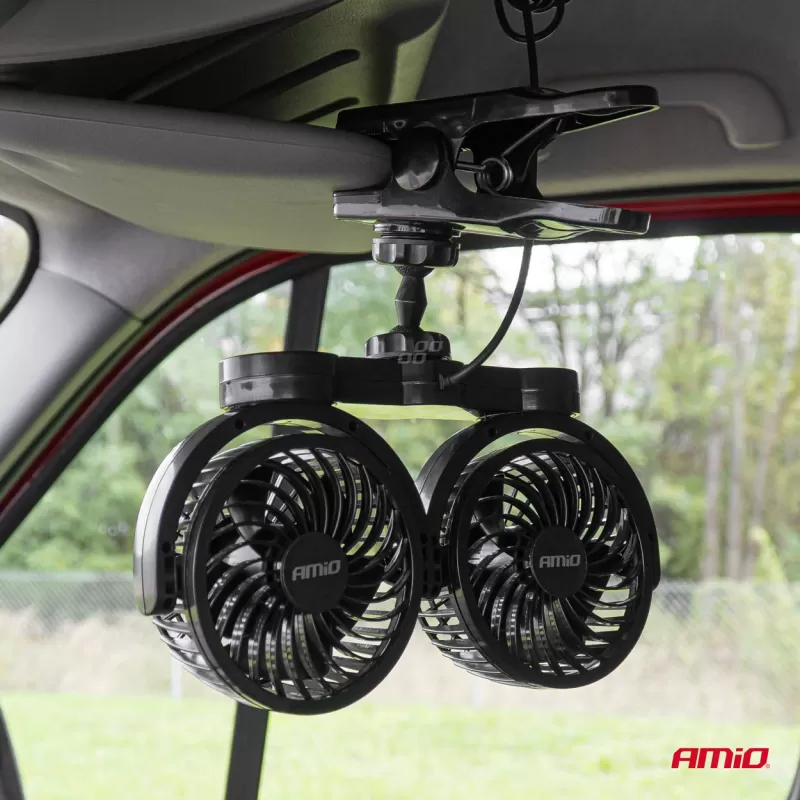 Automobilinis ventiliatorius su spaustuku 2x4" 24V