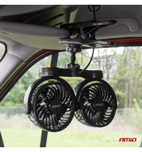 Automobilinis ventiliatorius su spaustuku 2x4" 24V