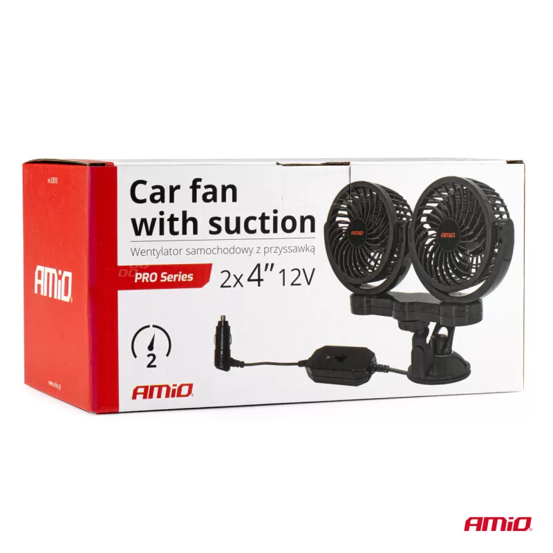 Automobilinis ventiliatorius su siurbtuku 2x4" 12V