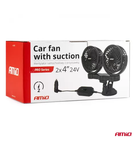 Automobilinis ventiliatorius su siurbtuku 2x4" 24V