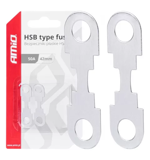 Automobilio plokšti HSB tipo saugikliai 42mm 50A AMIO-03499